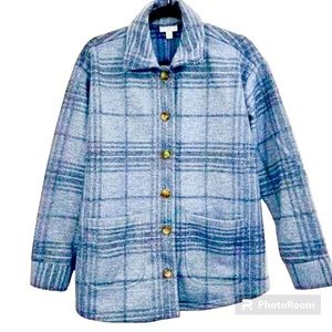 ❗️NWOT❗️  J. JILL Modern Heritage Print Shacket in Dusty Indigo